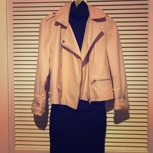 Forever 21 Faux Vegan Leather Jacket Pink Small